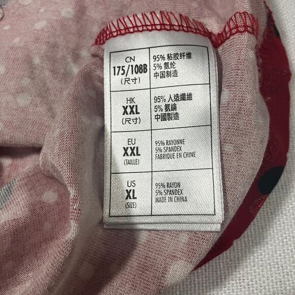 NWT Disney Parks Women’s XL Red Minnie Mouse Sequin V-Neck Short Sleeve Top - Picture 6 of 8